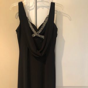 Betsy & Adam. Black gown. Sz 8. Beading detail.